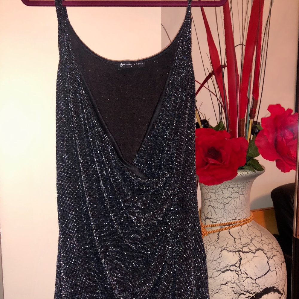 Black Sparkly Long Tank